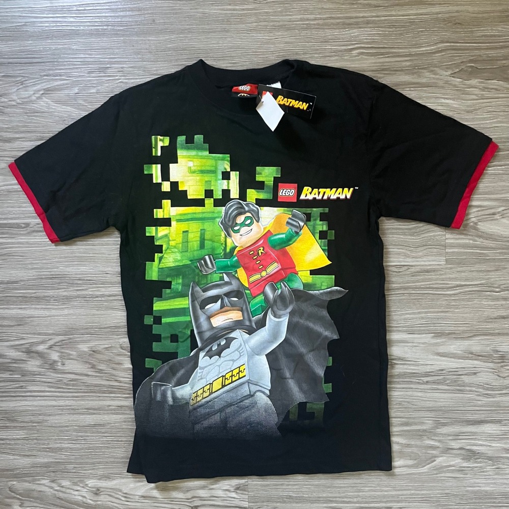 Lego Batman Robin Graphic T-Shirt Black Red Trim Mens Fits Medium BL477839TG
